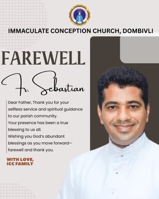 Farewell to Rev Fr Sebastian Mudakkalil